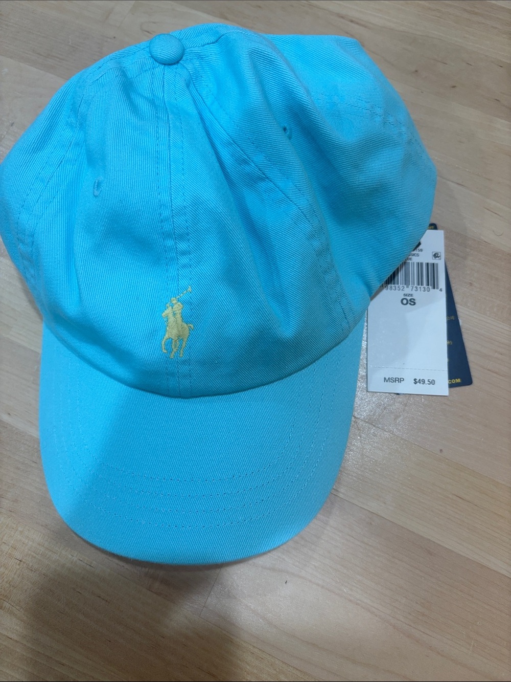 Ralph Lauren Turquoise Baseball Cap with Yellow Pony